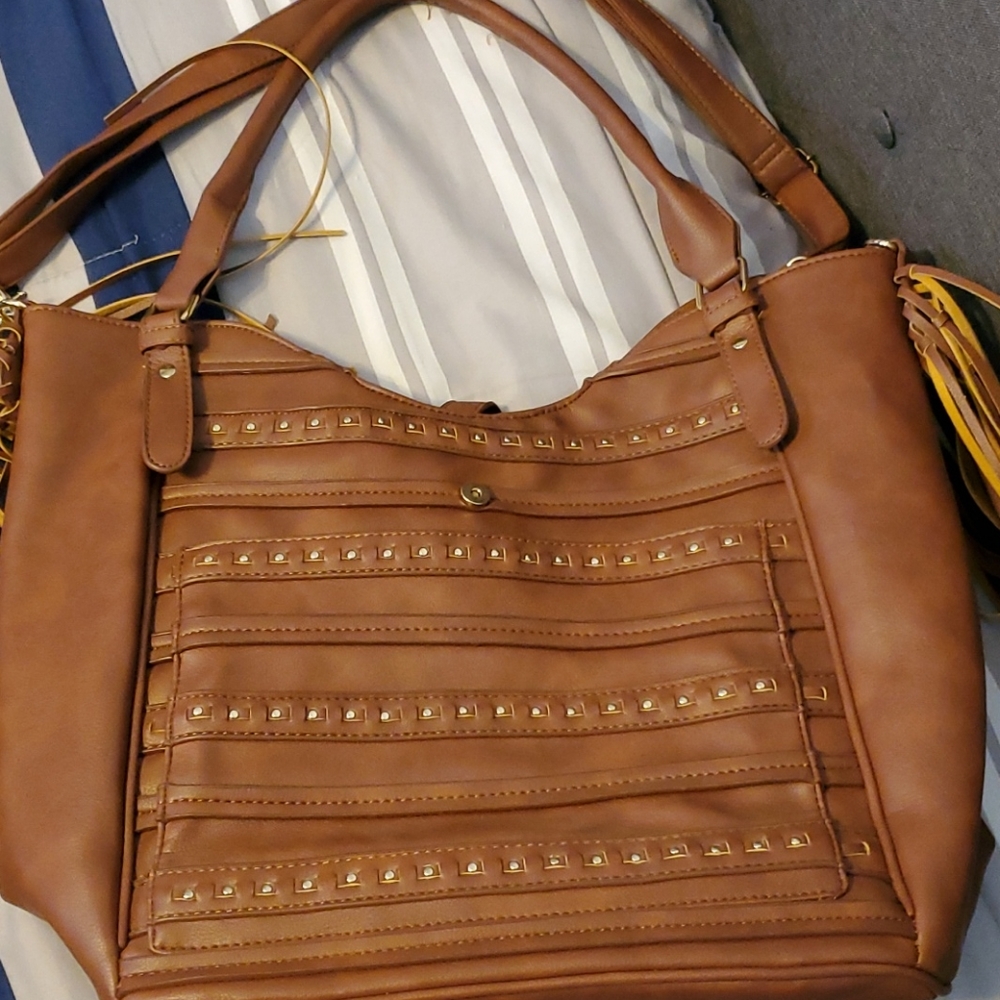 Large leather tote bag